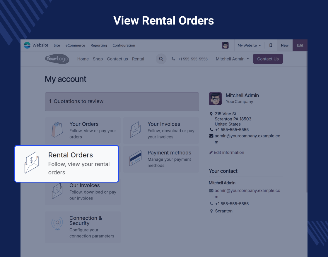 Odoo Website Sale Rental for Enterprise