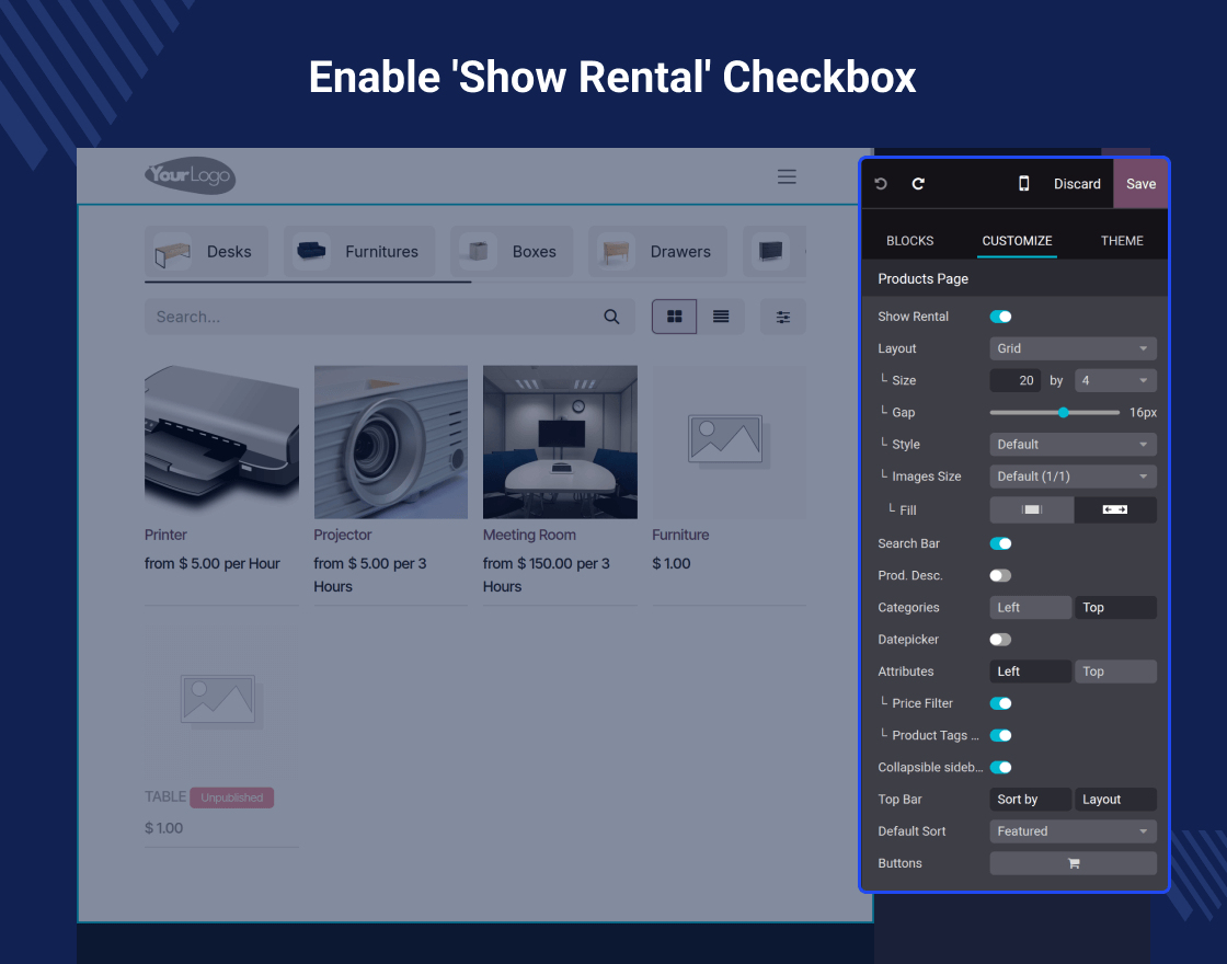 Odoo Website Sale Rental for Enterprise