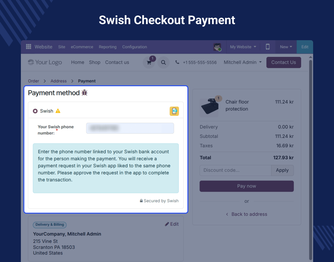 Odoo Website Swish Payment Acquirer