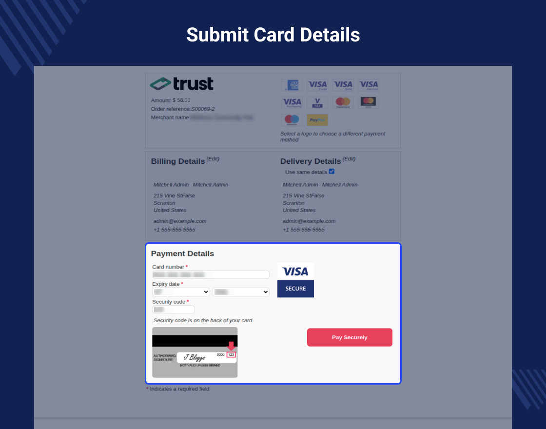 Odoo Website TrustPayment Acquirer