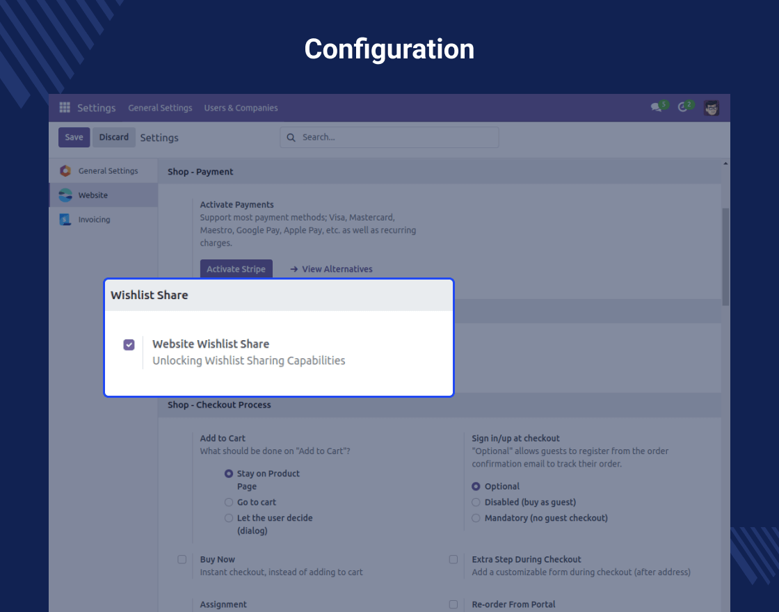 Odoo Website Wishlist Share