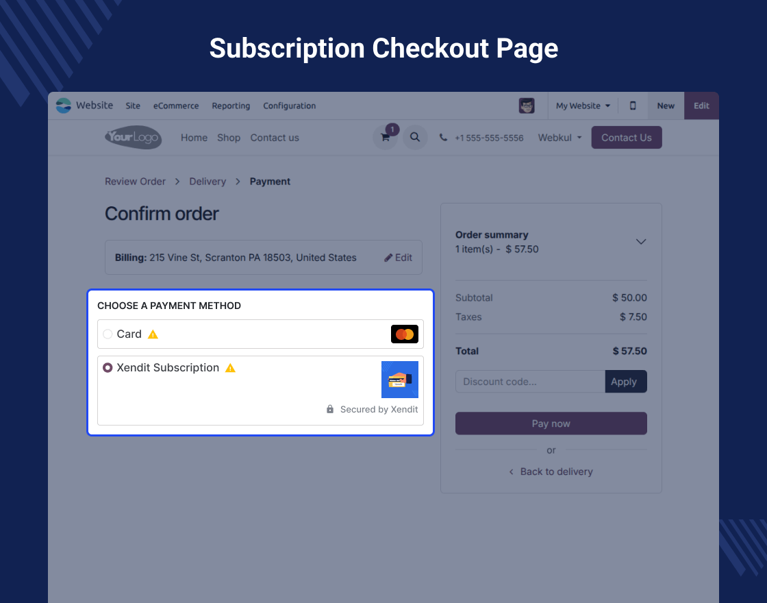 Odoo Xendit Recurring Payment