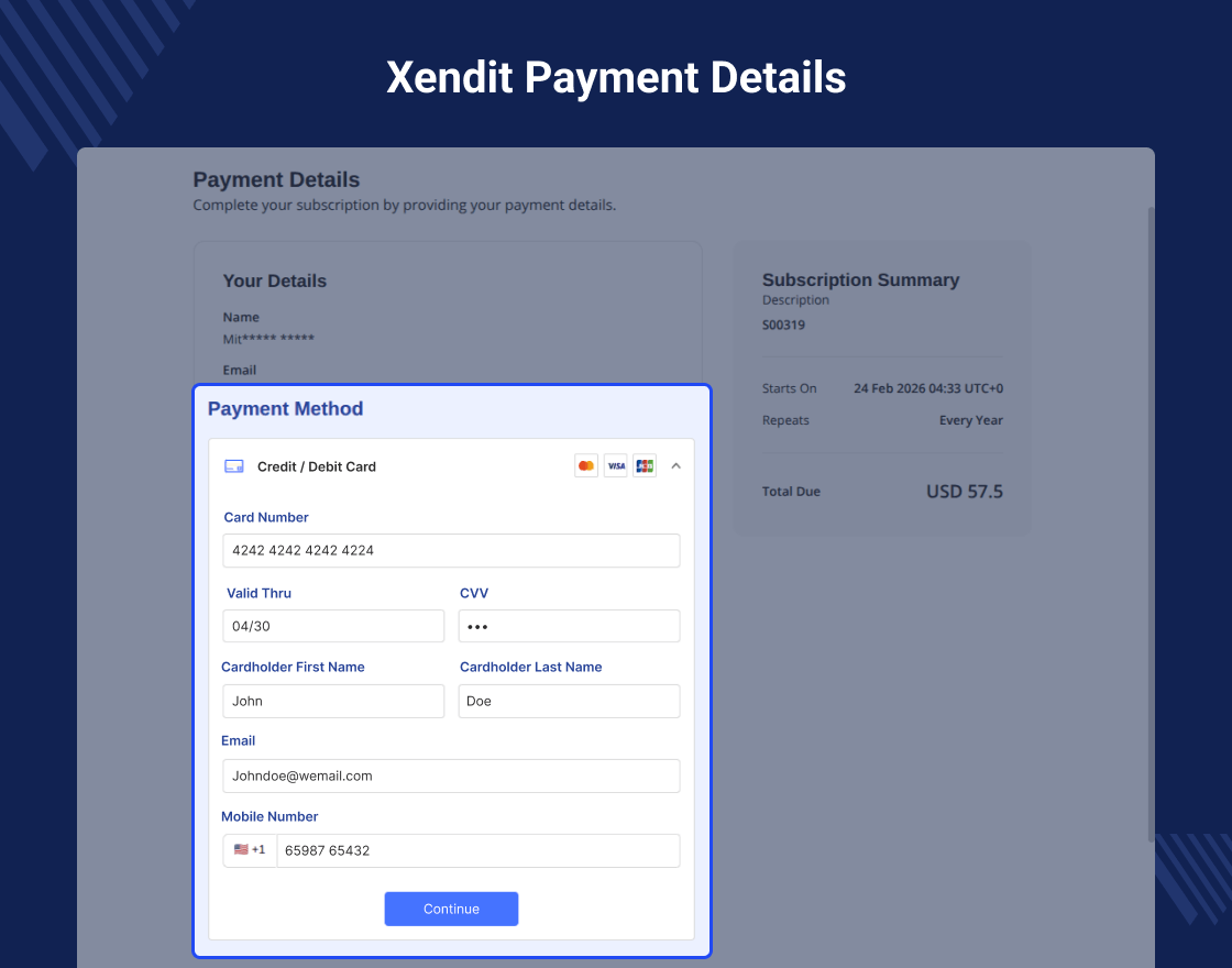 Odoo Xendit Recurring Payment