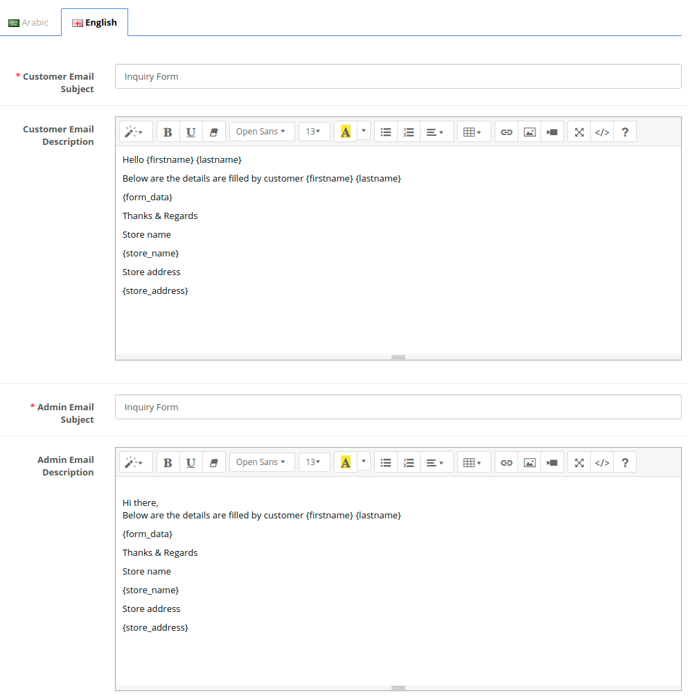 OpenCart Form Builder