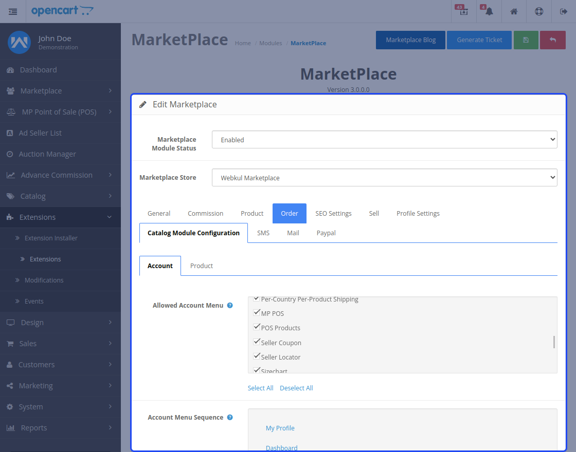 Opencart Marketplace Seller Coupons