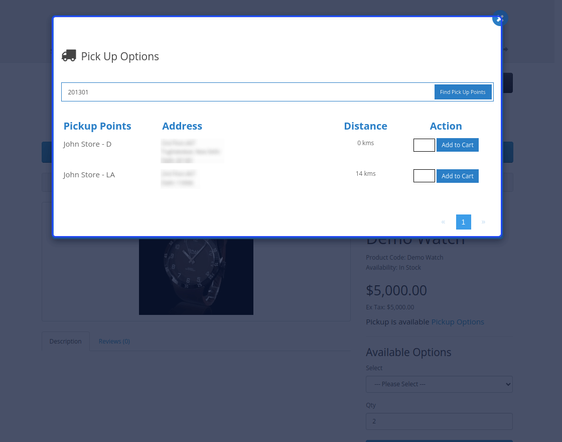 Opencart Marketplace Store Pickup