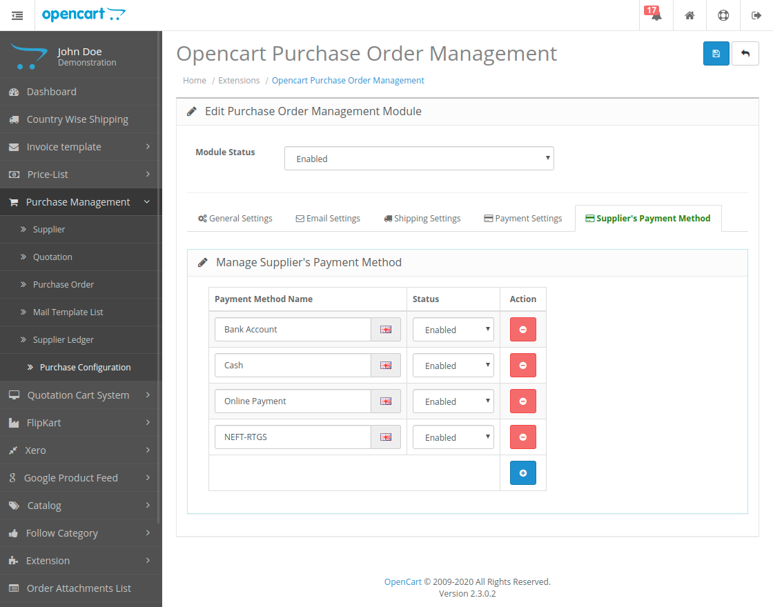 OpenCart Purchase Order Management Suppliers PO Module WebKul
