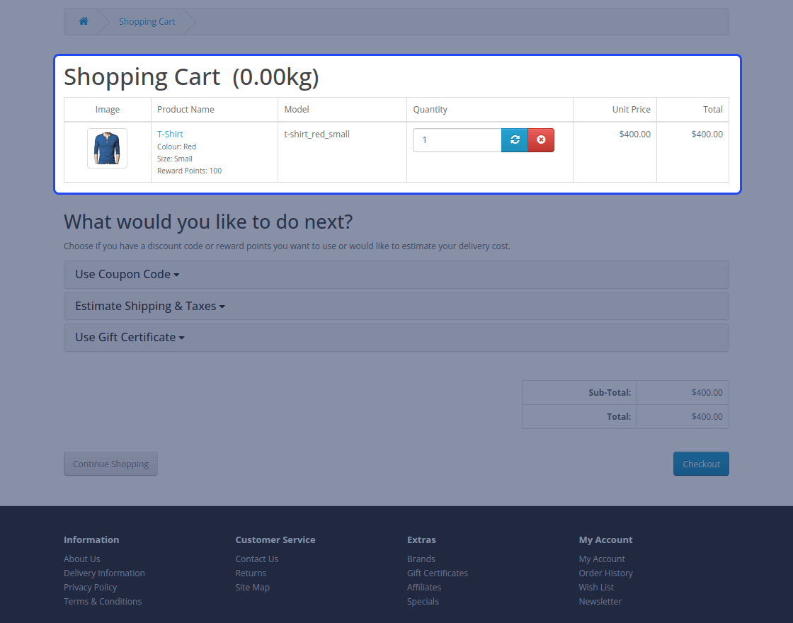 OpenCart Variable Product