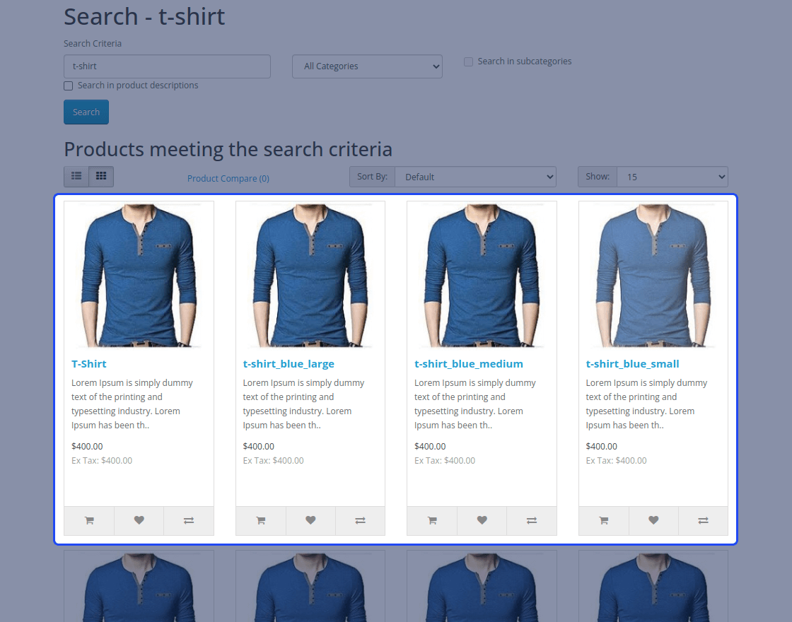 OpenCart Variable Product