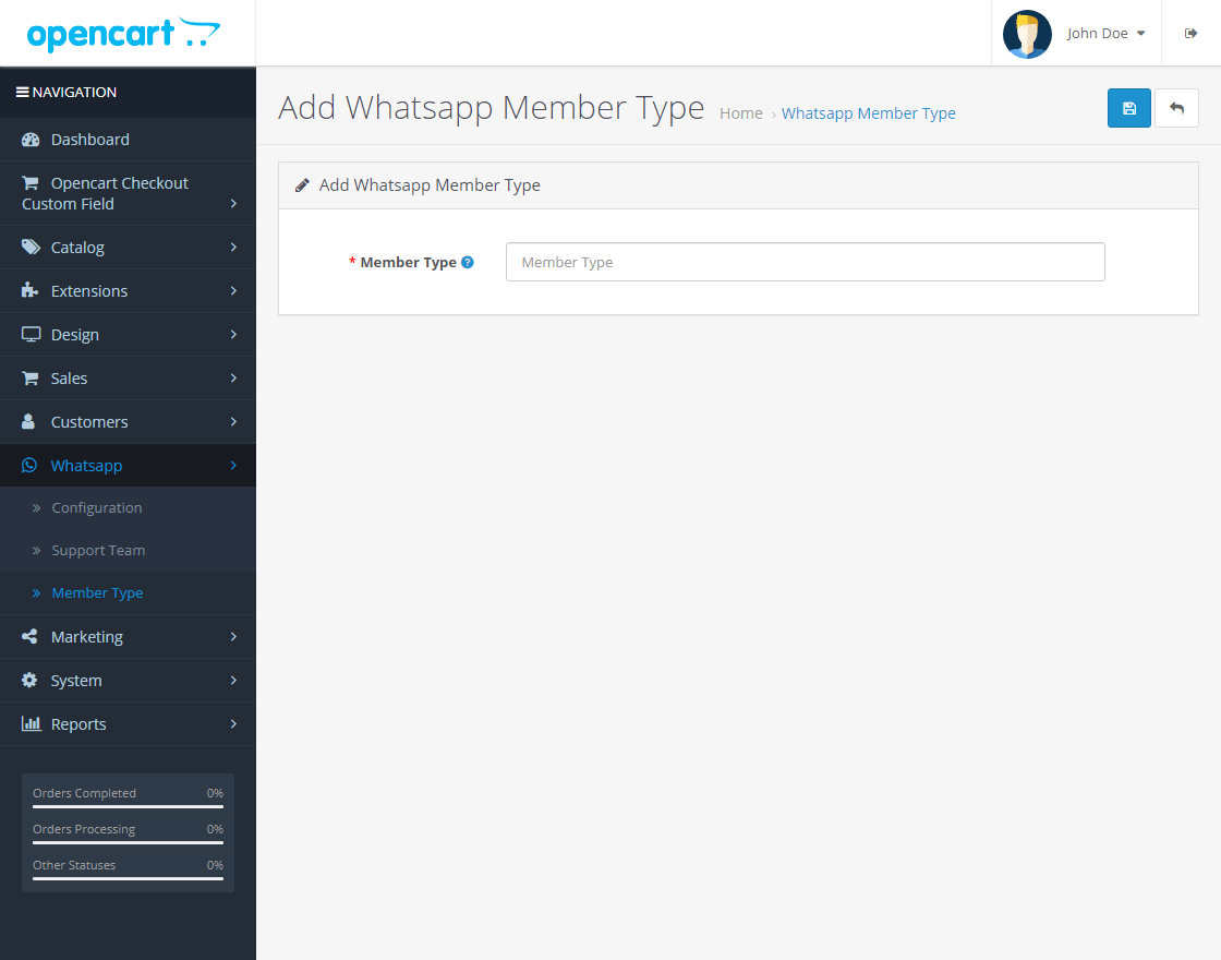OpenCart WhatsApp Live Chat