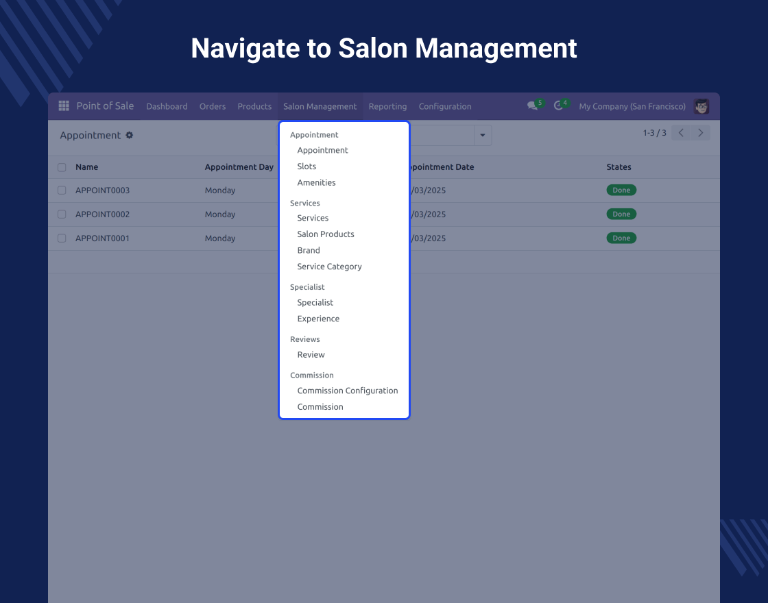 Odoo POS Salon & Spa Management