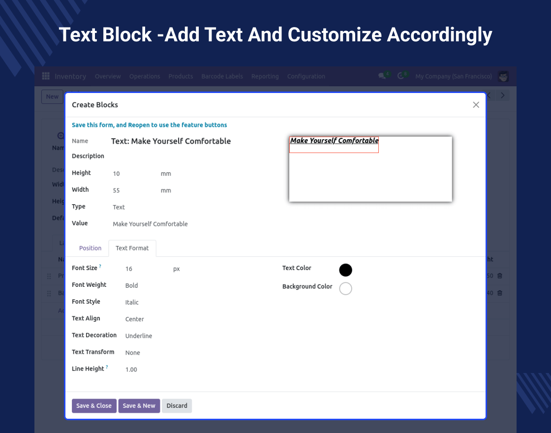 Odoo Product Advance Labels Builder