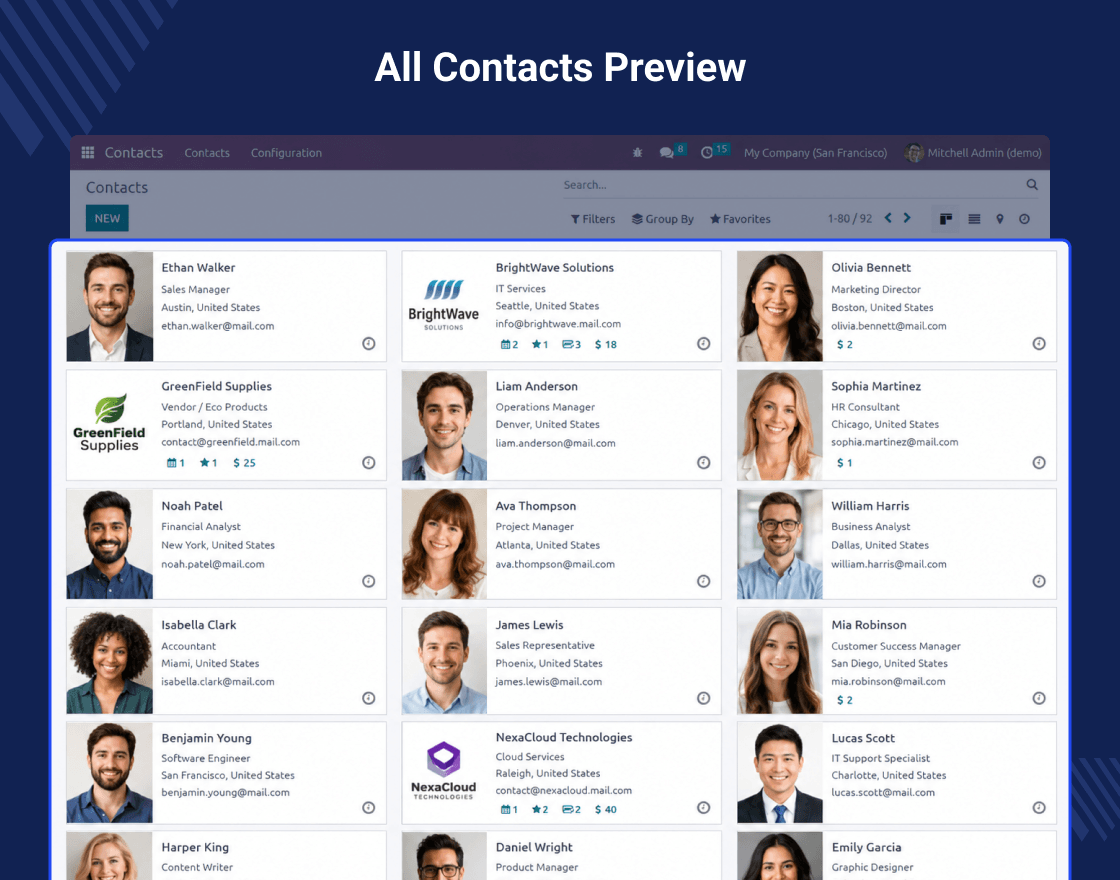 Odoo AI Business Card Reader App