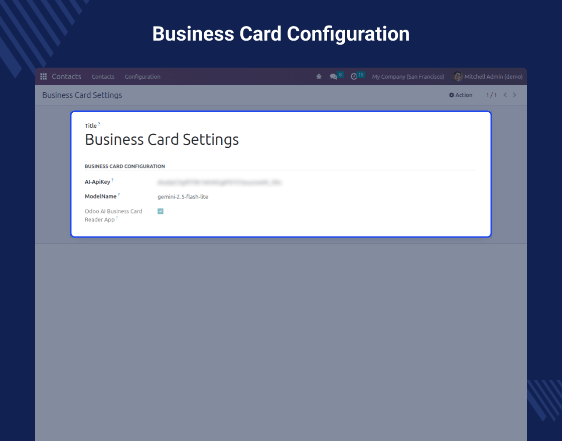 Odoo AI Business Card Reader App
