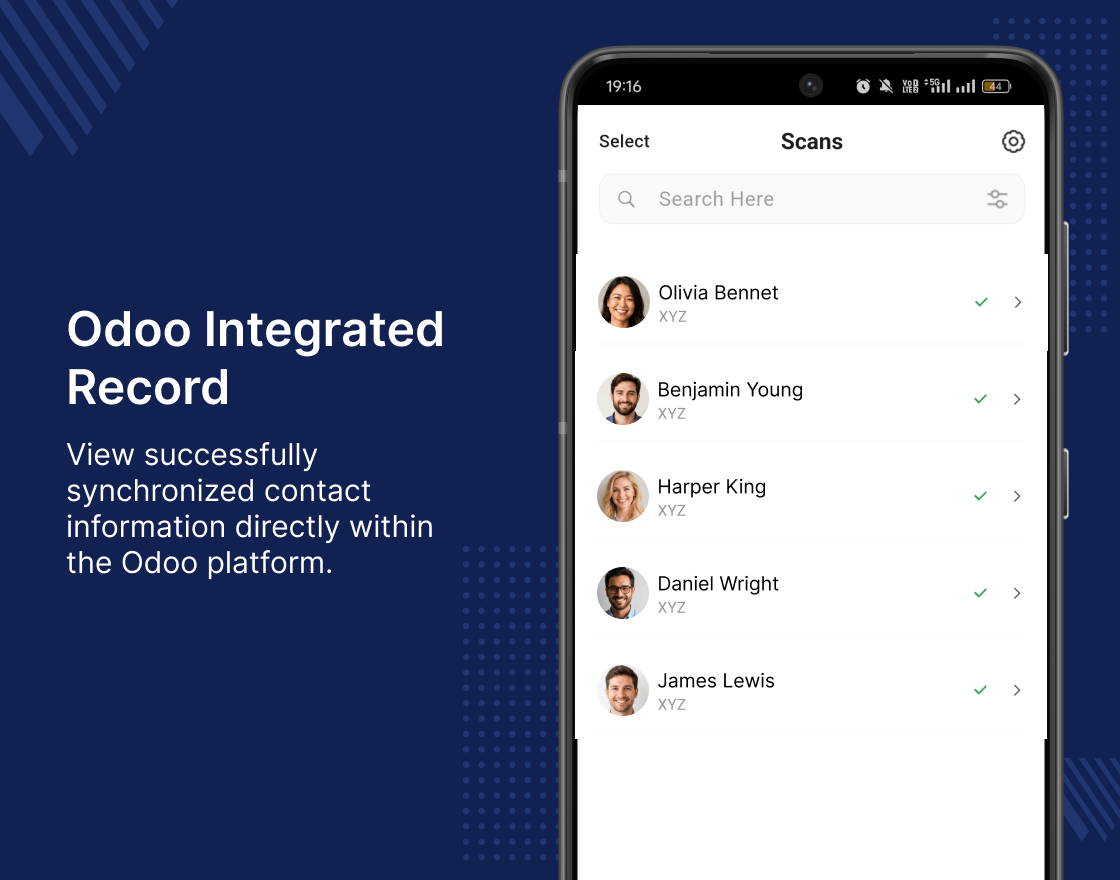 Odoo AI Business Card Reader App