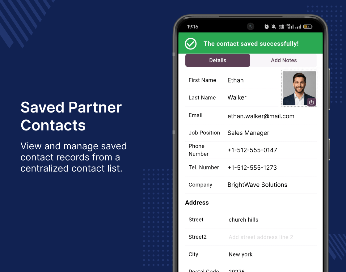 Odoo AI Business Card Reader App