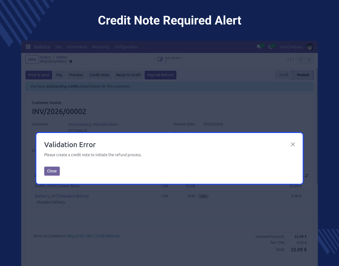 Odoo Direct Refund From Paytrail