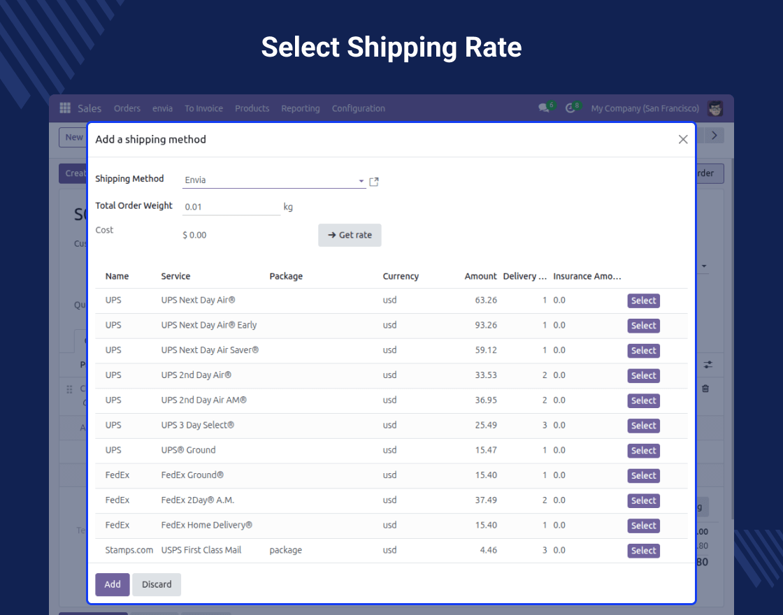 Odoo Envia Shipping Integration