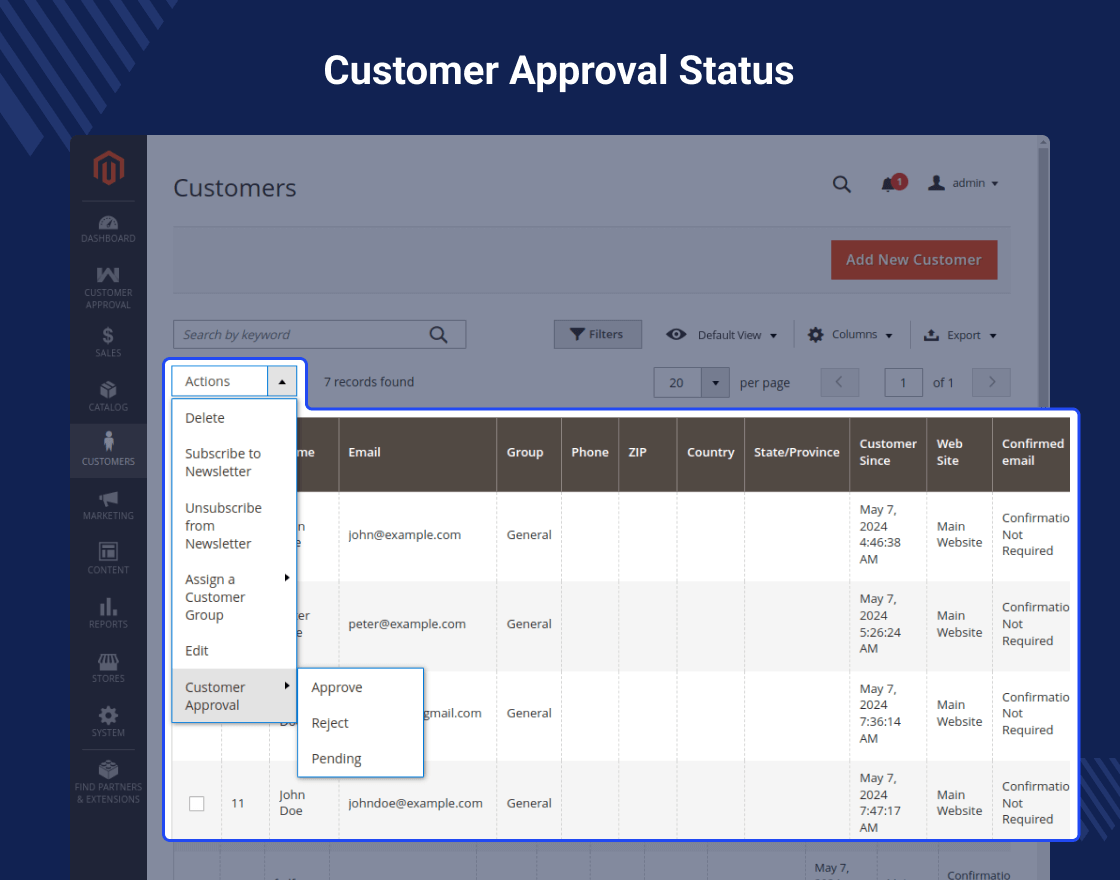 Magento 2 B2B Customer Approval 