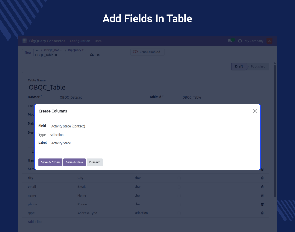 Odoo BigQuery Connector