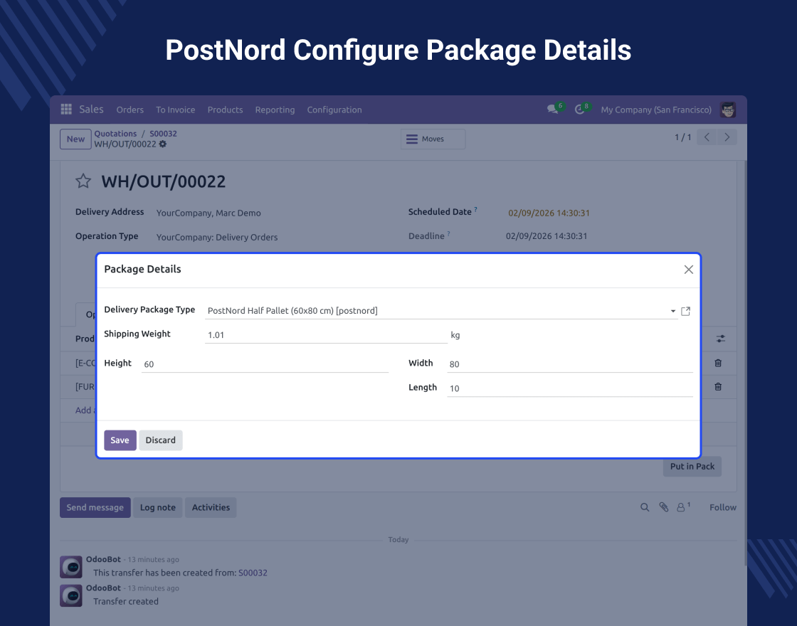 Odoo PostNord Delivery Carrier