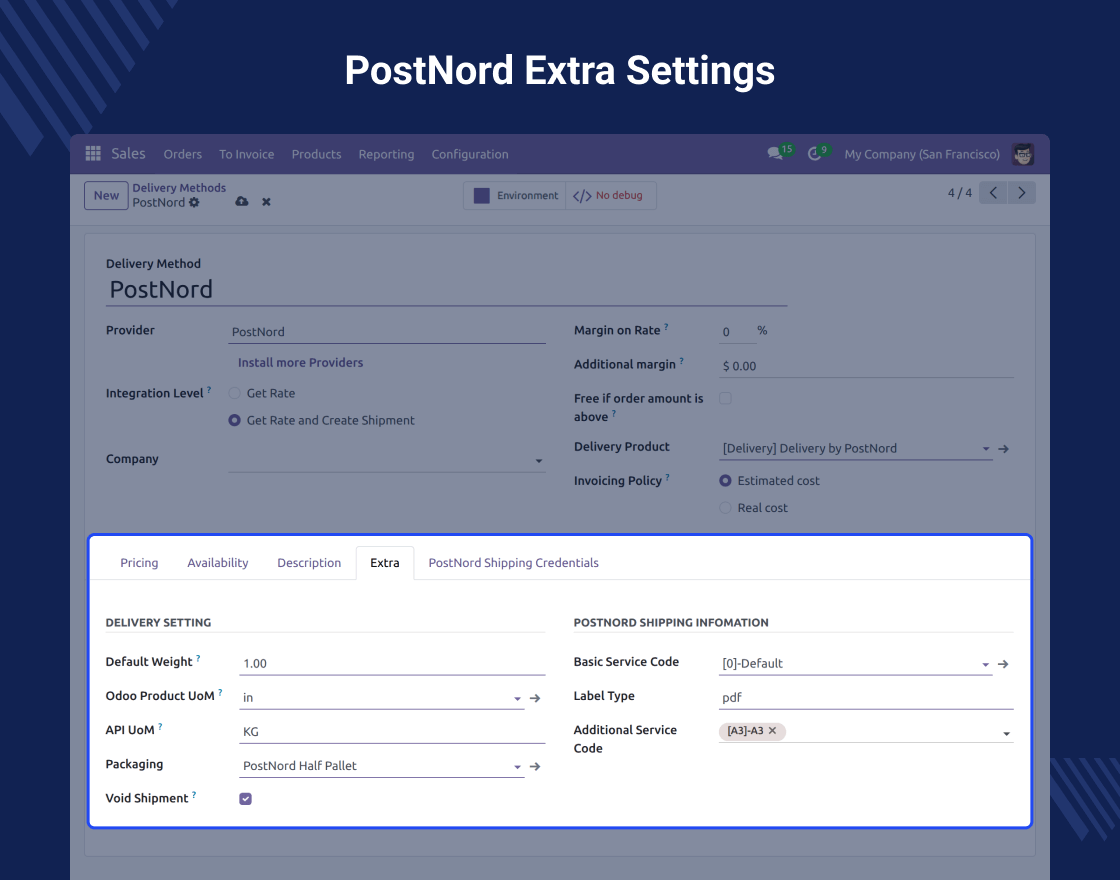 Odoo PostNord Delivery Carrier