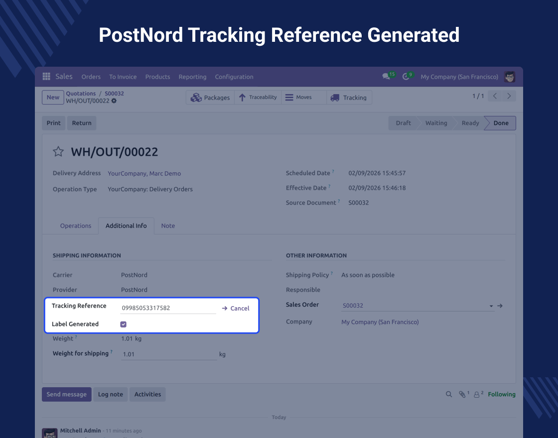 Odoo PostNord Delivery Carrier