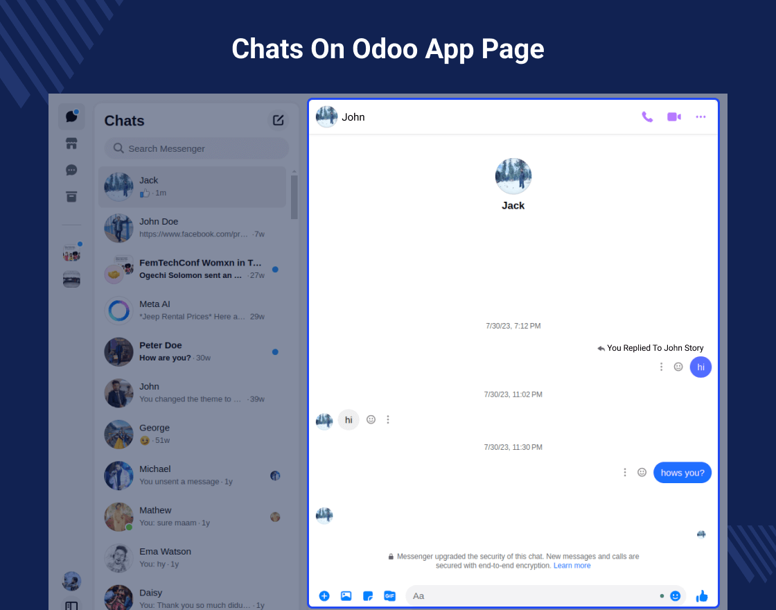 Odoo Social Commerce Chat