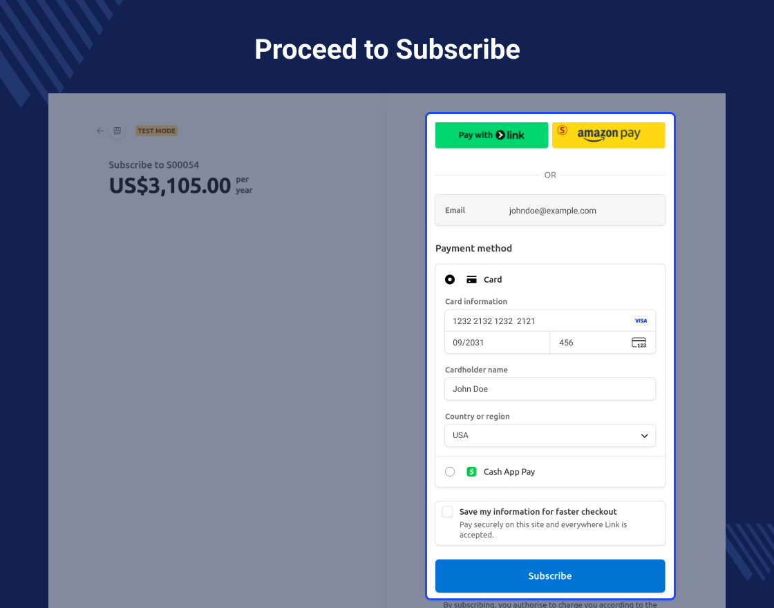 Odoo Website Stripe Recurring Payment Acquirer