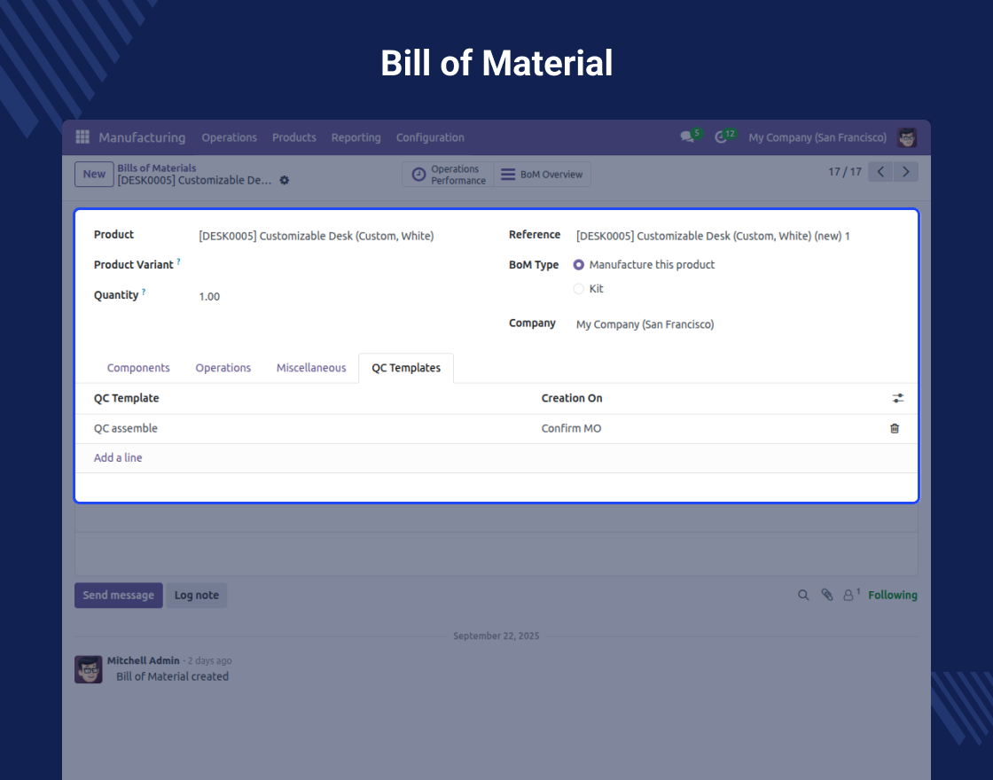 Odoo Quality Check & Inspection MRP