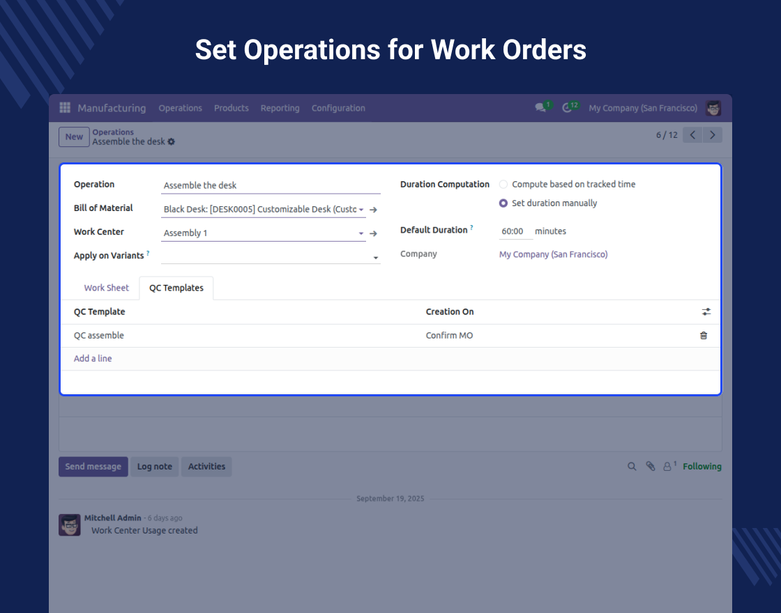 Odoo Quality Check & Inspection MRP