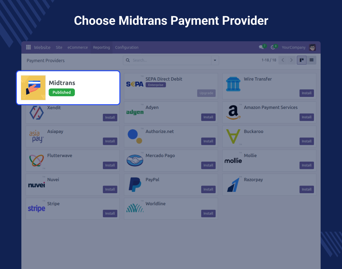 Odoo Website Midtrans Payment Acquirer