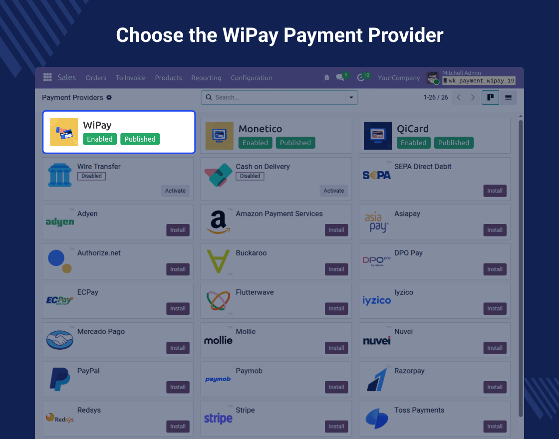 Odoo Wipay Payment Integration