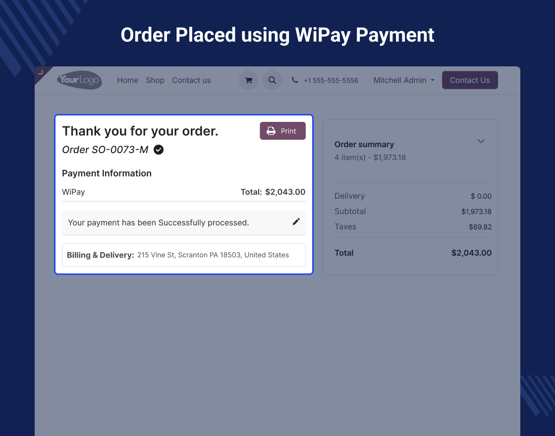 Odoo Wipay Payment Integration