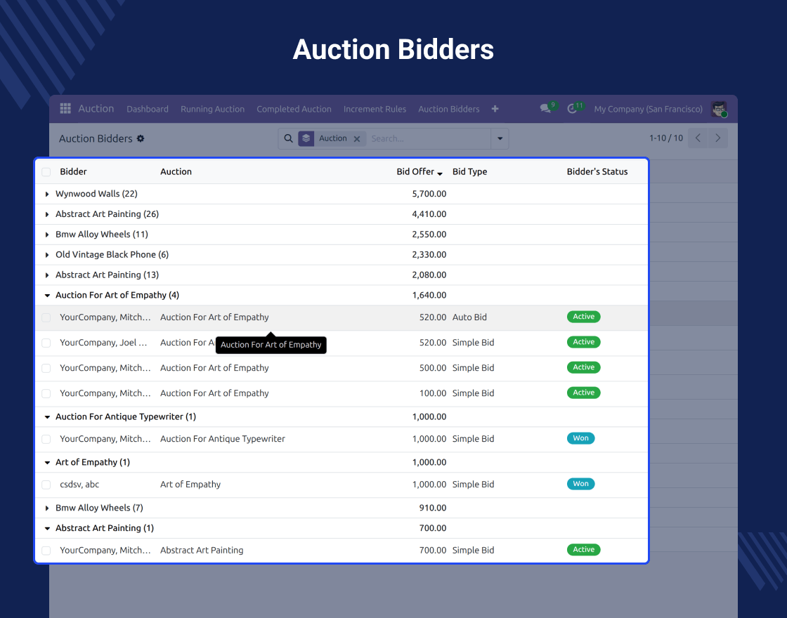 Odoo Website Auction