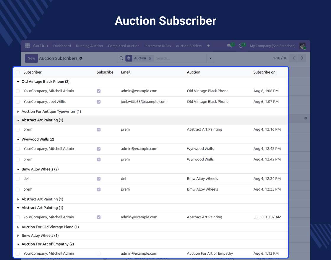Odoo Website Auction