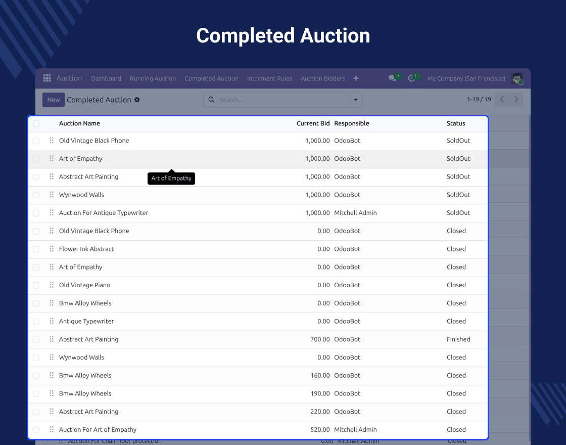 Odoo Website Auction