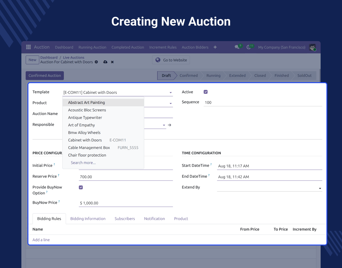Odoo Website Auction