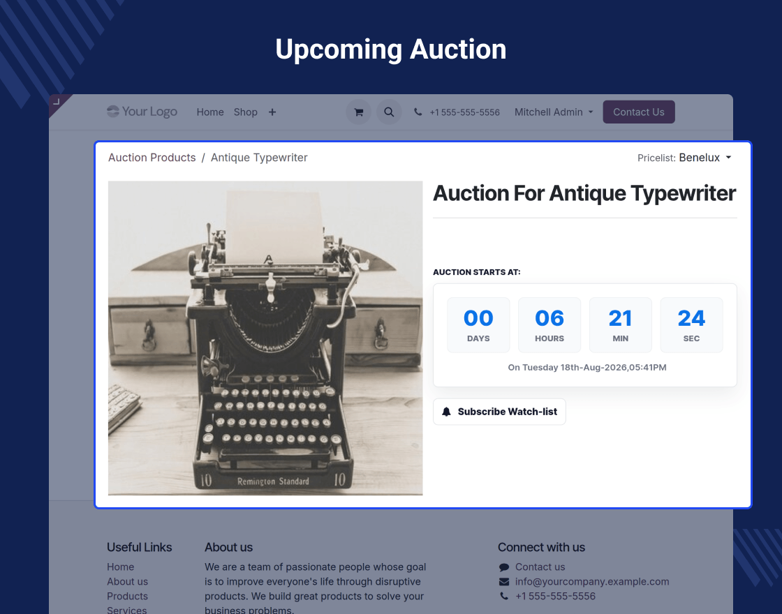 Odoo Website Auction