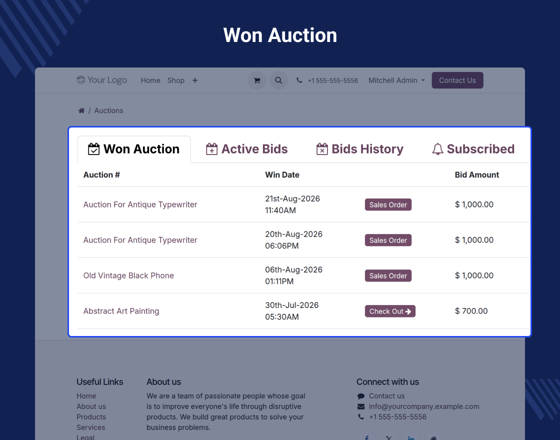 Odoo Website Auction