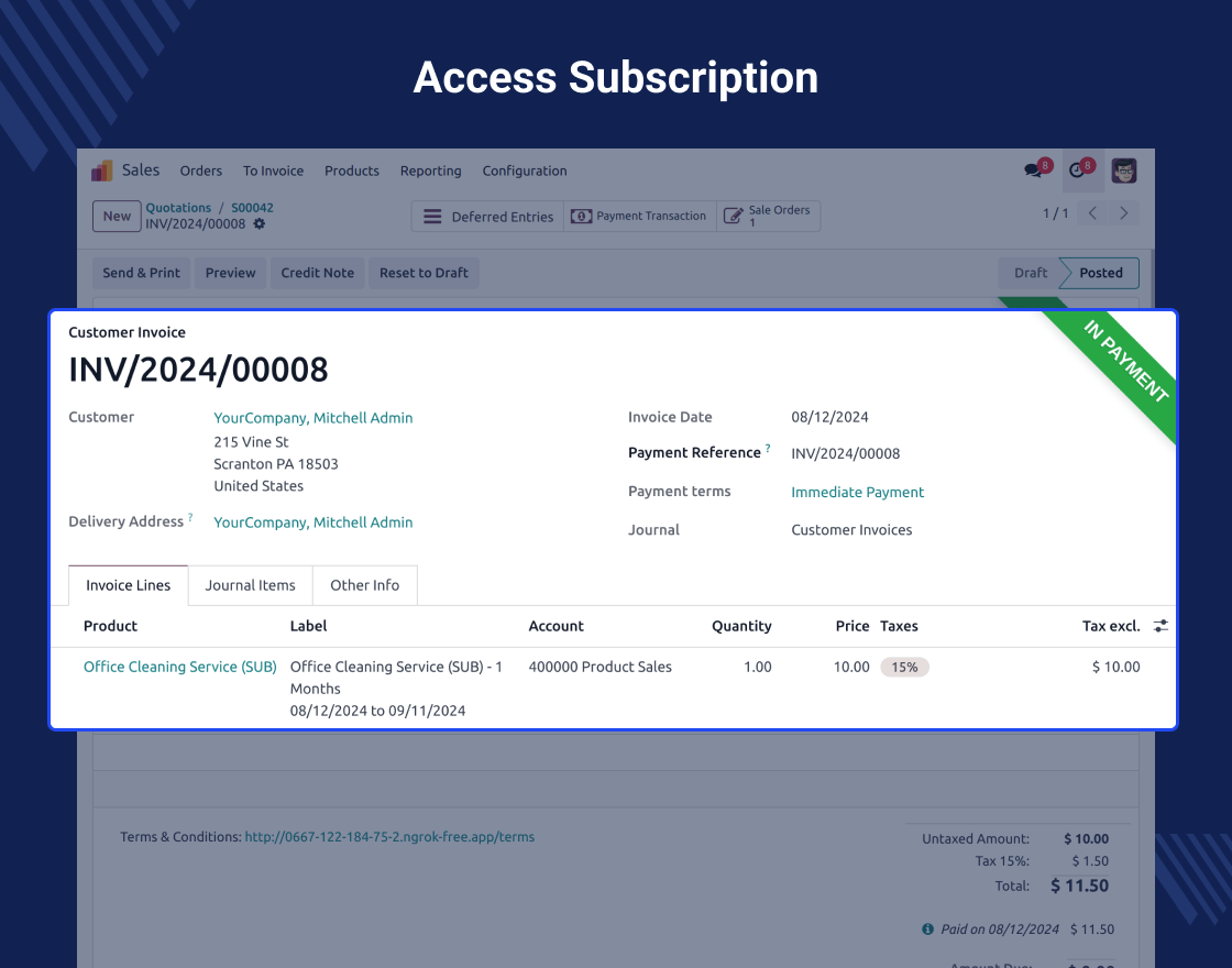 Odoo Website Payment Paypal Recurring For Enterprise