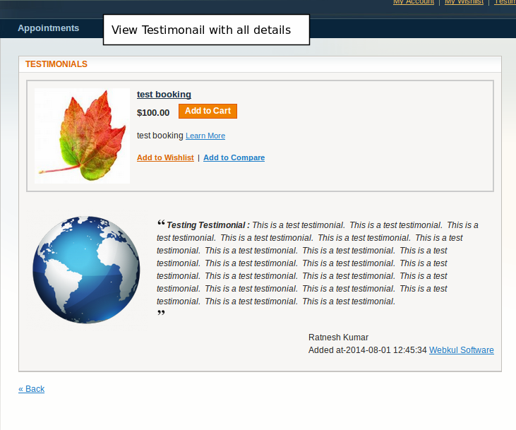 Magento (OpenMage) Product Testimonial