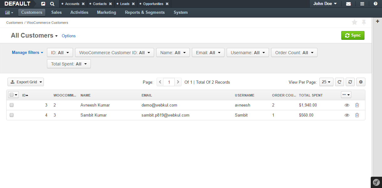 WooCommerce OROCRM Connector