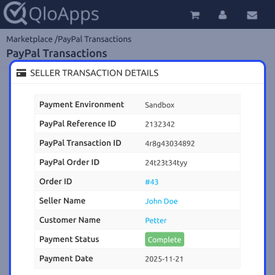 PayPal Transaction Details