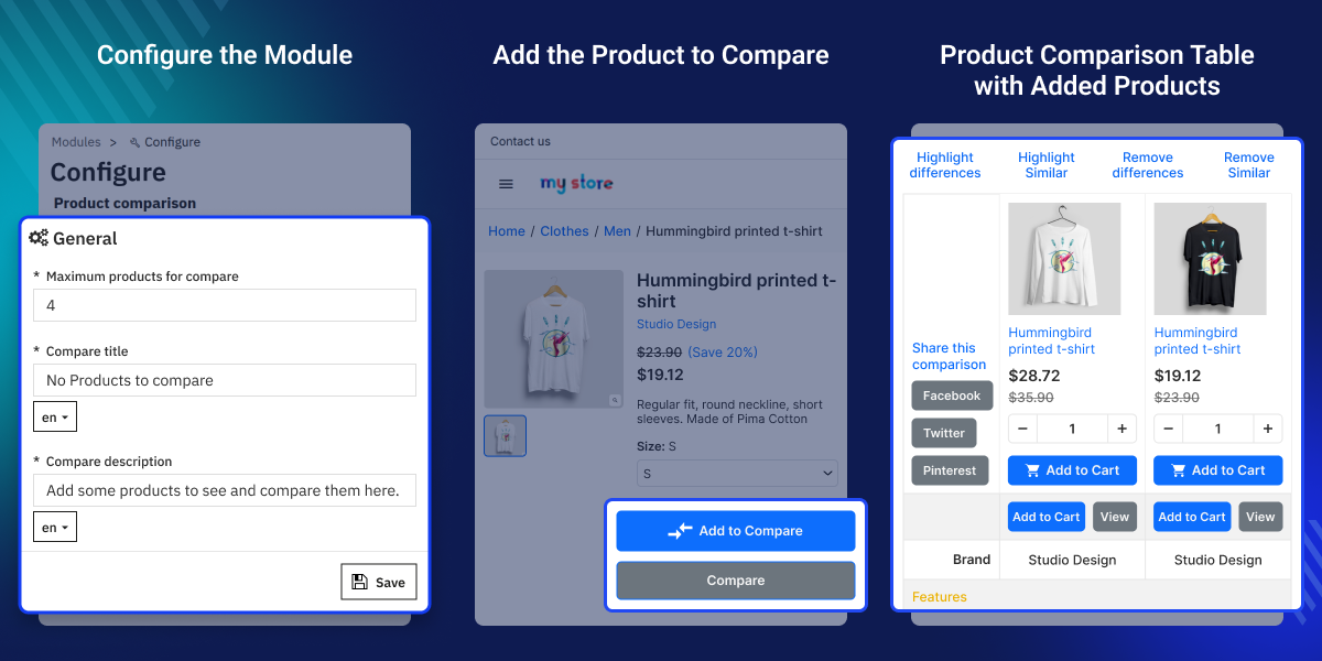 Prestashop Product Comparison Prestashop Product Comparison