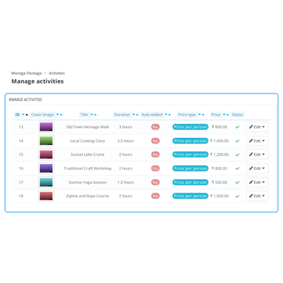 QloApps Tour And Packages Activities List QloApps Tour And Packages Activities List